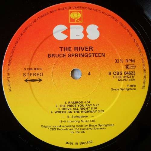 BRUCE SPRINGSTEEN - THE RIVER - DBL LP - UK - EXC / VG+ / VG