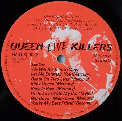 QUEEN - LIVE KILLERS - DBL LP - GATEFOLD - SOUTH AFRICA- VG+ / VG / VG  -WITH ORIGINAL COLOUR INNERS