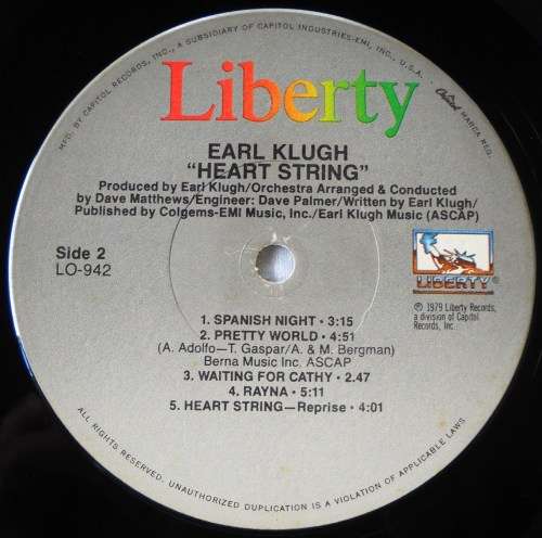 EARL KLUGH - HEART STRING - LP - USA - EXC+ / EXC - JAZZ