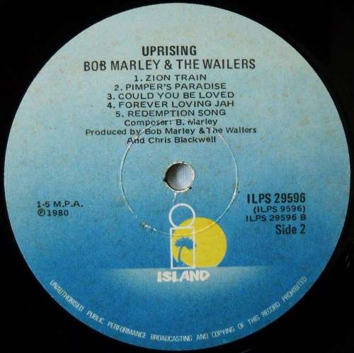BOB MARLEY & THE WAILERS - UPRISING - LP - SOUTH AFRICA - VG / VG