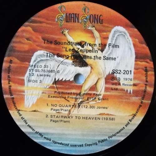 LED ZEPPELIN - THE SONG REMAINS THE SAME - DBL LP - GATEFOLD - SOUTH AFRICA - VG / VG / VG