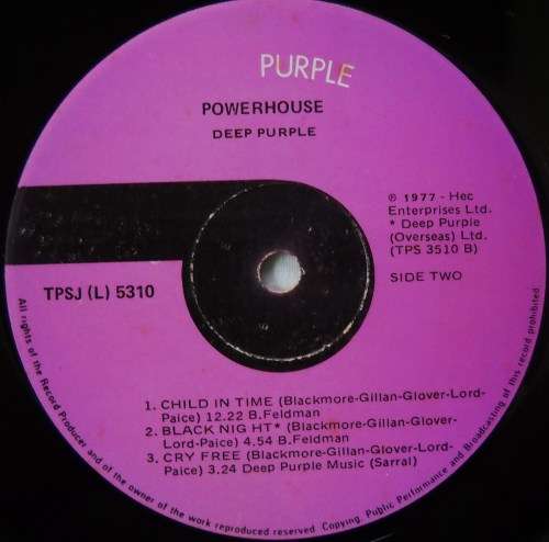 DEEP PURPLE - POWERHOUSE - LP - SOUTH AFRICA - VG+ / G