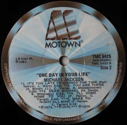 MICHAEL JACKSON - ONE DAY IN YOUR LIFE - LP - SOUTH AFRICA - EXC / VG+