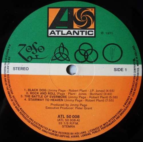 LED ZEPPELIN - UNTITLED - LP - EUROPE - GATEFOLD - EXC / EXC - WITH ORIGINAL INNER