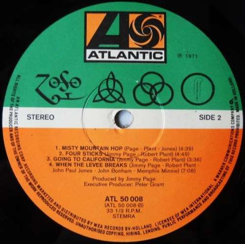 LED ZEPPELIN - UNTITLED - LP - EUROPE - GATEFOLD - EXC / EXC - WITH ORIGINAL INNER