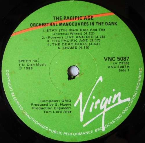 OMD - THE PACIFIC AGE - LP - SOUTH AFRICA - EXC / EXC IN SHRINK