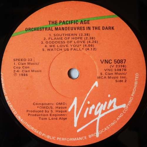 OMD - THE PACIFIC AGE - LP - SOUTH AFRICA - EXC / EXC IN SHRINK