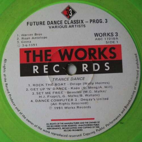 FUTURE DANCE CLASSIX PROGRAM 3 - DBL LP - SOUTH AFRICA - EXC / EXC / VG   GREEN VINYL