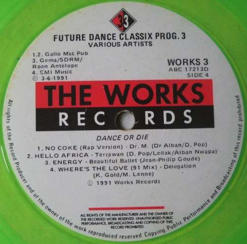 FUTURE DANCE CLASSIX PROGRAM 3 - DBL LP - SOUTH AFRICA - EXC / EXC / VG   GREEN VINYL