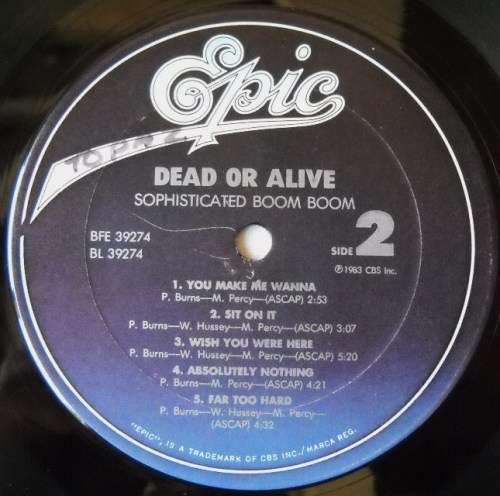 DEAD OR ALIVE - SOPHISTICATED BOOM BOOM - LP - USA - VG+ / VG