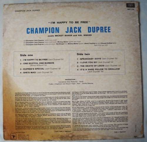 CHAMPION JACK DUPREE - I'M HAPPY TO BE FREE - LP - SOUTH AFRICA - EXC / VG