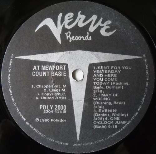 COUNT BASIE - AT NEWPORT - LP - SOUTH AFRICA - EXC / VG