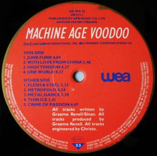 SPK - MACHINE AGE VOODOO - LP - EUROPE - EXC / VG+  - INCL. ORIG. COLOUR INNER SLEEVE