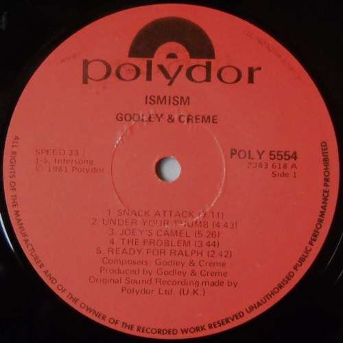 GODLEY & CREME - ISMISM - LP - SOUTH AFRICA - EXC / VG