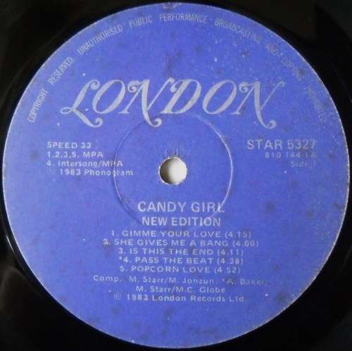 NEW EDITION - CANDY GIRL - LP - SOUTH AFRICA - EXC / VG