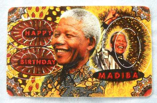 2000 TELKOM PHONE CARD-PHONECARD-NELSON MANDELA MADIBA 80th BIRTHDAY-EXCELLENT USED COND-S AFRICA