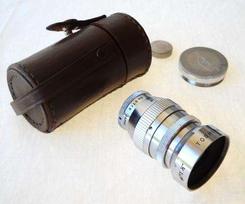 TOSHIMA-1.5 INCH / f: 1.9 TELEPHOTO CAMERA LENS IN LEATHER CASE-FOR 8mm-EXCELLENT CONDITION