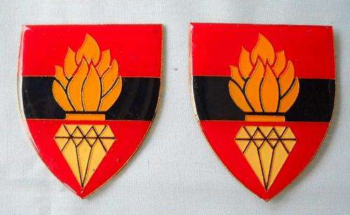 2 x SADF ARM FLASHES/BADGES-METAL AND ENAMEL-GOOD CONDITION