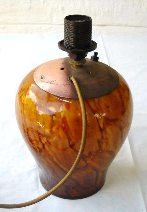 BROWN ART DECO LAMP-WMF IKORA-GERMANY-c.1930's-VERY GOOD CONDITION