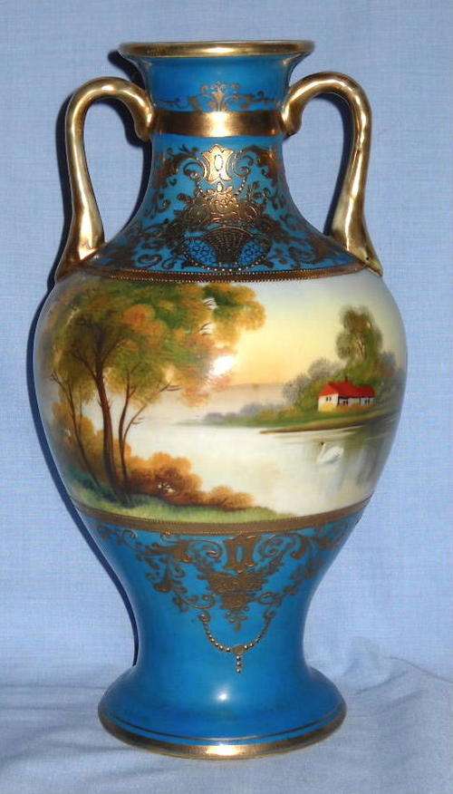 RARE  NORITAKE  Japan  HAND PAINTED VASE -No Res-EXCELLENT COND