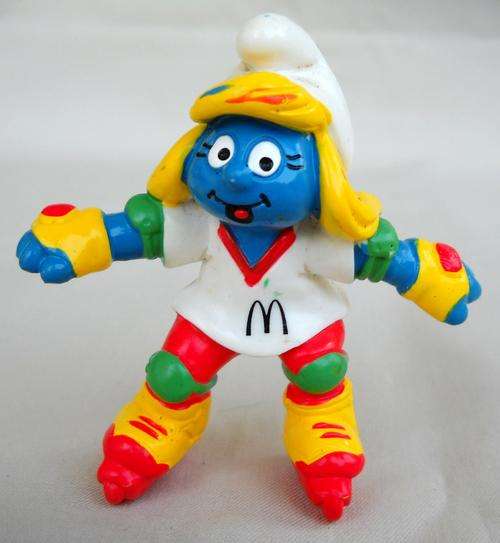 SMURF-MaC DONALD'S ROLLER-BLADE SKATER SMURFETTE-PEYO-Schlumpf-EXCELLENT CONDITION