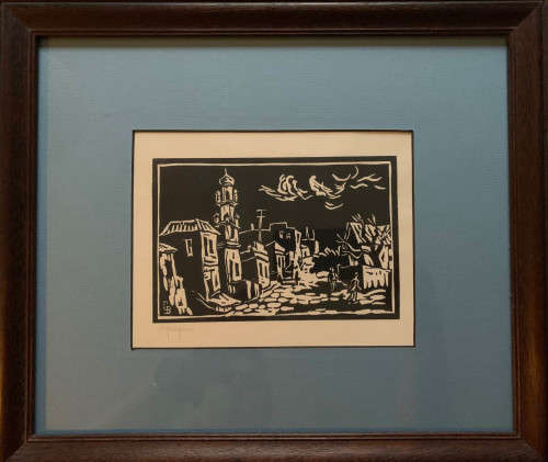 RARE - Gregoire Boonzaier - Bo-Kaap Linocut