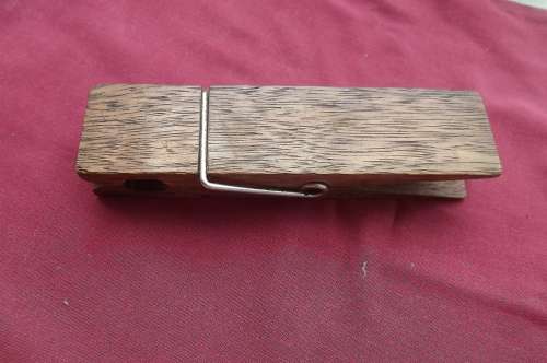 Large wooden paper clip - clothing pin. 15cm long