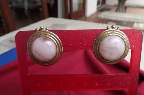 Pair of vintage clip on round earrings.Old but in fine condition