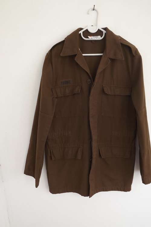 SADF Nutria brown long sleeve jacket by Specifico size Small 1992.Fourie combat jacket.Used cond