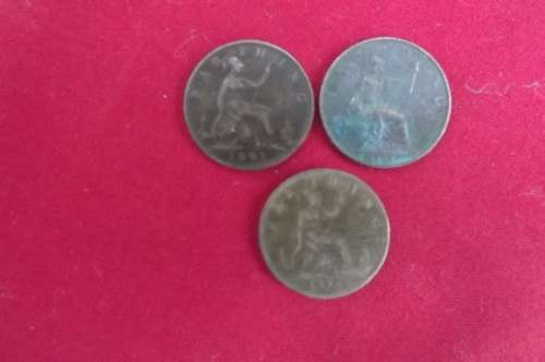 Lot of 3 SA pennies 1934,1935,1936.In VF+ condition