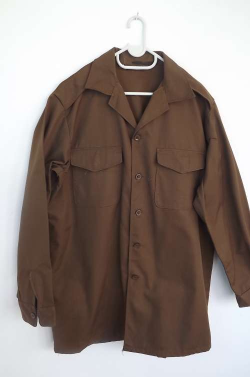 SADF long sleeve shirt with epuletts.Extra large. 125cm chest.New condition