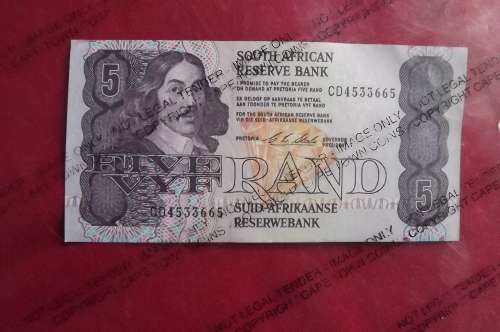 SA R5 note 1990.Type 11.CL Stals.First and only issue UNC.Crisp note.