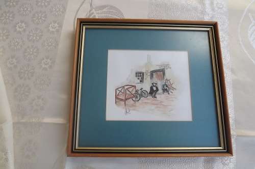 Attractive framed print 27.5 x 25 cm.Picture done in 1994.New condition.