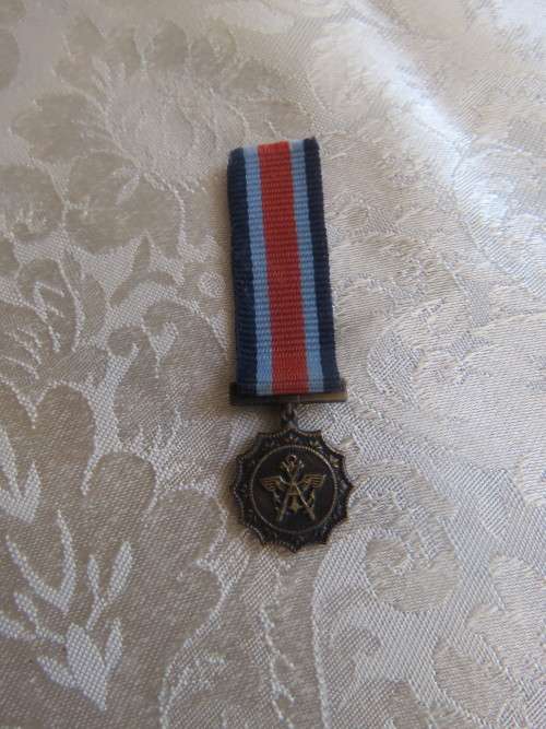 Mini size SA Military Merit Medal from 1974 to service of a high order discontinued 2003