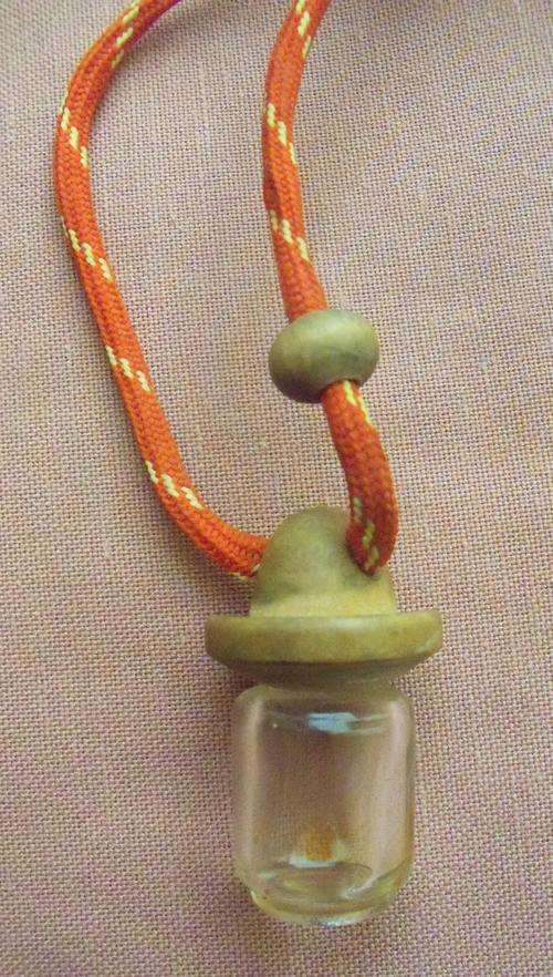 2 x small bottles with wooden stoppers - possibly perfume