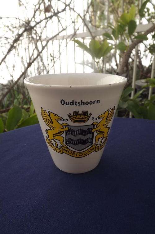 Oudtshoorn Porcelain Momento for the Kotze family of  Oudtshoorn