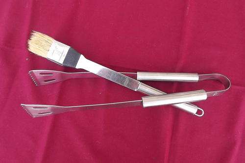 Stainless Steel Braai Tong and Brush
