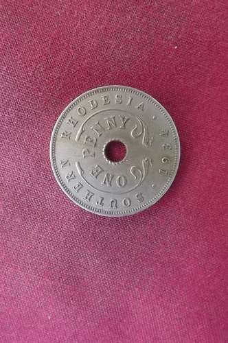 South Rhodesia Penny 1934 - worn