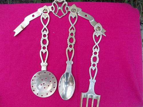 Set of 3 Brass Utensils on hanger