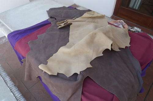 Large and Smaller Piece of Genuine Leather