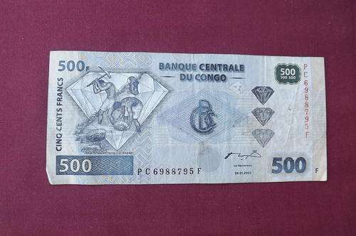 Banknote from Central Bank of the Congo -04.01.2000 - 500 Francs