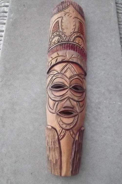 African Art Tall Mask - good condition - 11x45cm