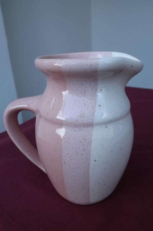 Porcelain Milk Jug - height 13cm - pink & beige