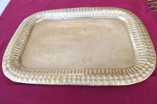 Brass Oblong Serving Tray in good condition - 22x30cm