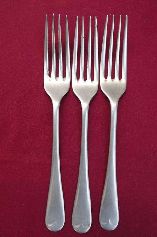 Set of 3 Veld Stainless Nickel Silver Forks - good condition - length 17cm