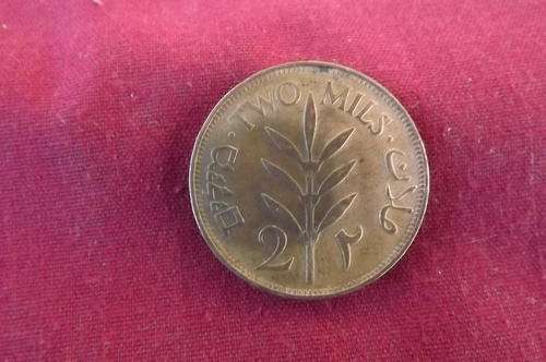 Palestine 2 Mils 1927 Bronze Coin - VF Condition