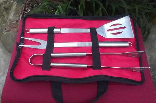 Carry Bag with 3 Braai Tools in very good condition - length 40cm