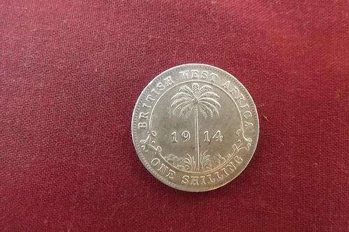West Africa Silver Shilling - British 1914 - EF Condition