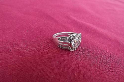 Silver 925 Ring in size 8 with large zirconia