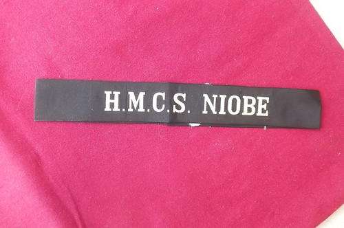 Ribbon of HMCS Niobe (1897) from Royal Navy - Cruiser served in Boer War